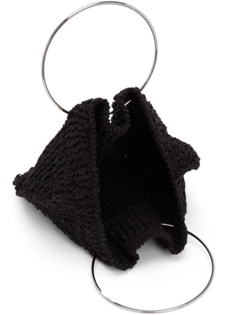 The Row Black Crochet Wristlet with Silver Metal Handles - Picture 2 of 4